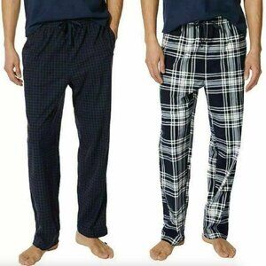 Nautica Blue Plaid Check Soft Fleece Sleepwear PJ Pants Mens XXL 2XL Lot of 2
